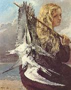 Gustave Courbet Madchen mit Mowen painting